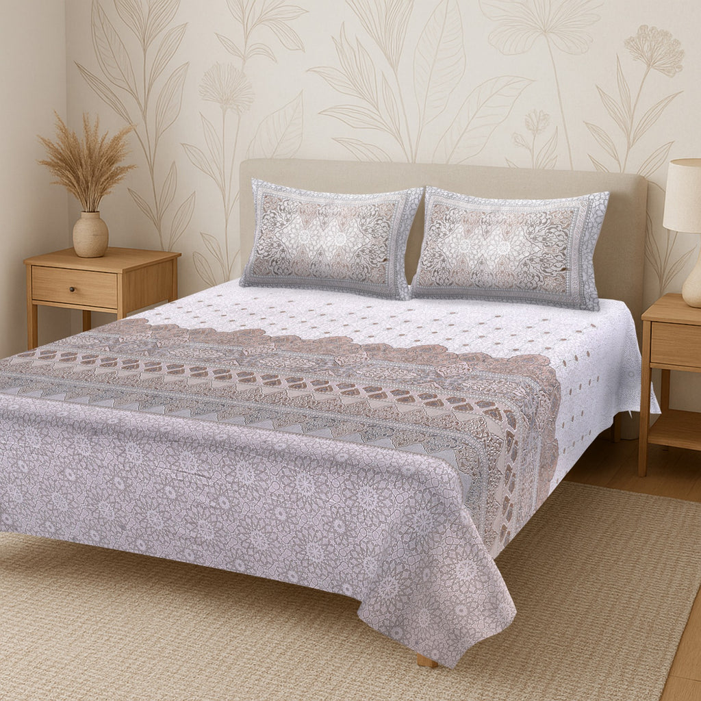 Italian “Champagne Royale” Cotton King Size Bedsheet (108 x 108 inches)