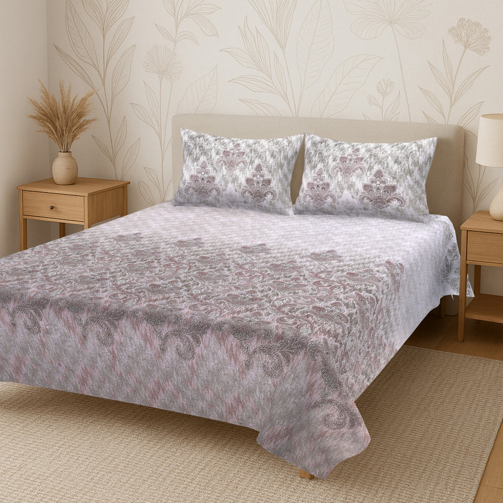 Italian “Blush Royale” Cotton King Size Bedsheet (108 x 108 inches)