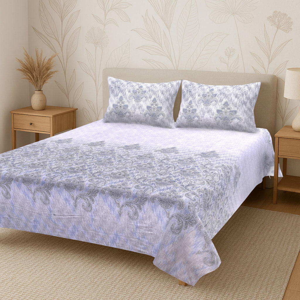 Italian “Pearl Royale” Cotton King Size Bedsheet (108 x 108 inches)