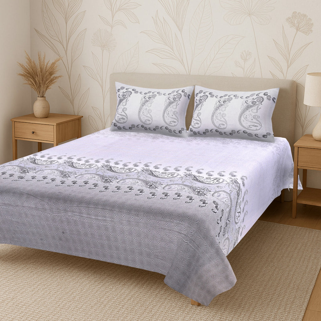 Italian “Lilac Royale” Cotton King Size Bedsheet (108 x 108 inches)