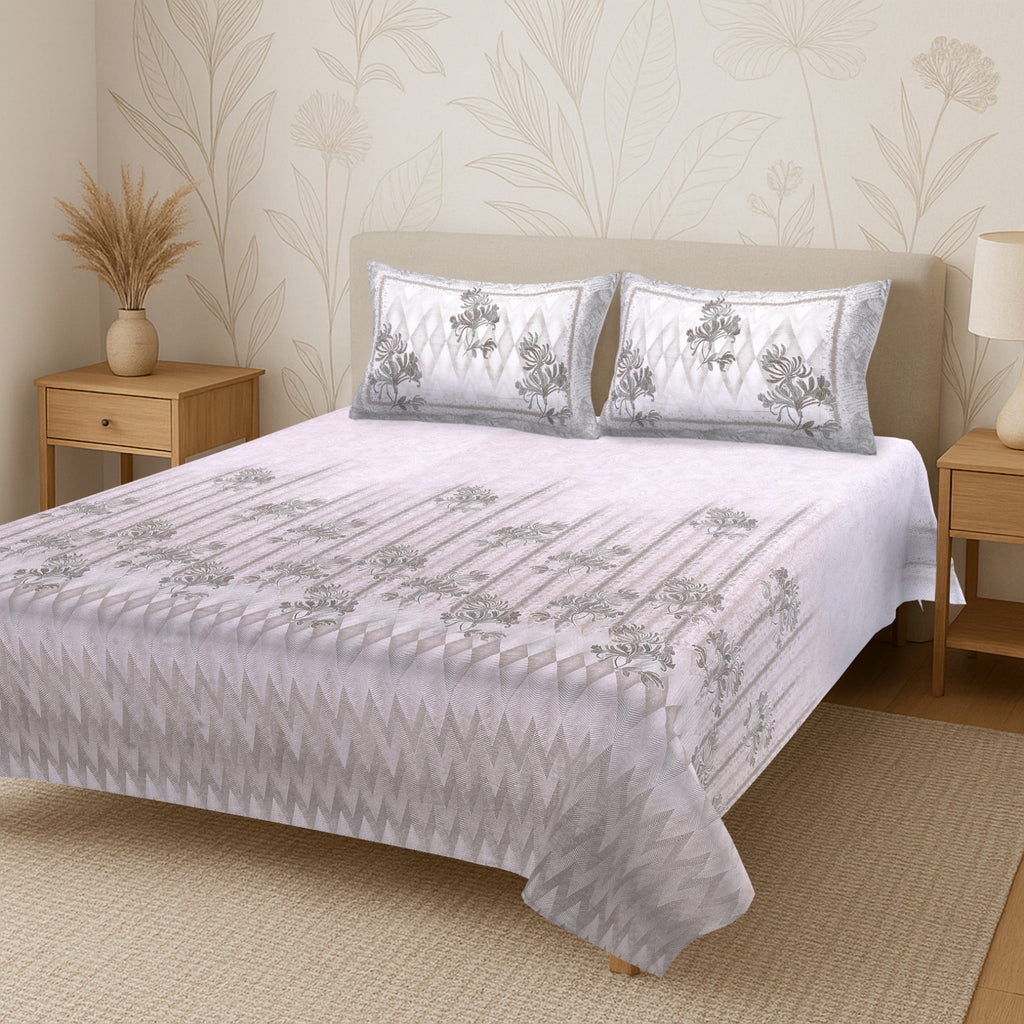 Italian “Diamond Royale” Cotton King Size Bedsheet (108 x 108 inches)